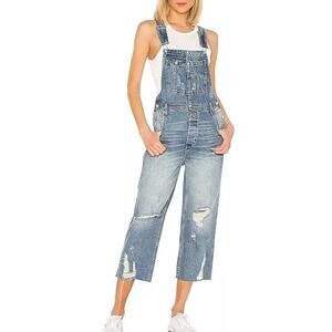 Free People We The Free Baggy Boyfriend Overalls in Light Denim - SZ 25